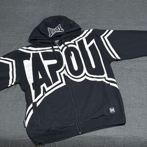 Tapout Bold Black and White Zip-Up Hoodie